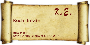 Kuch Ervin névjegykártya
